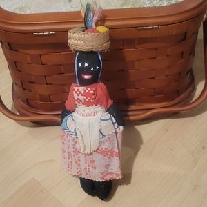 Vintage Woman Handmade Jamaican Cloth Doll